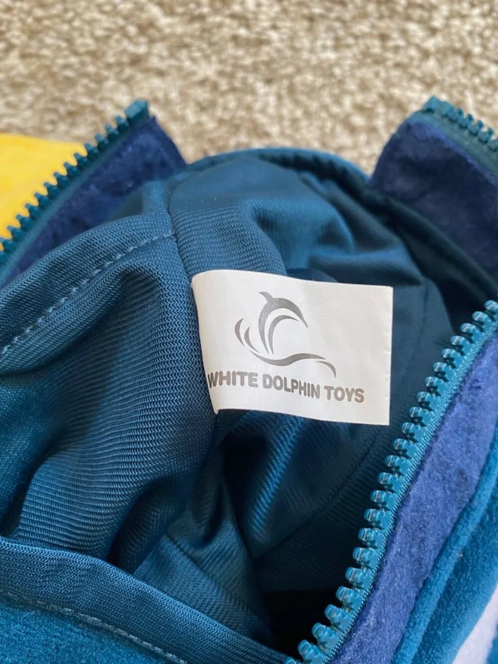 White Dolphin Toy Kid Busy Board Sensory Backpack Plush Montessori Travel Toy